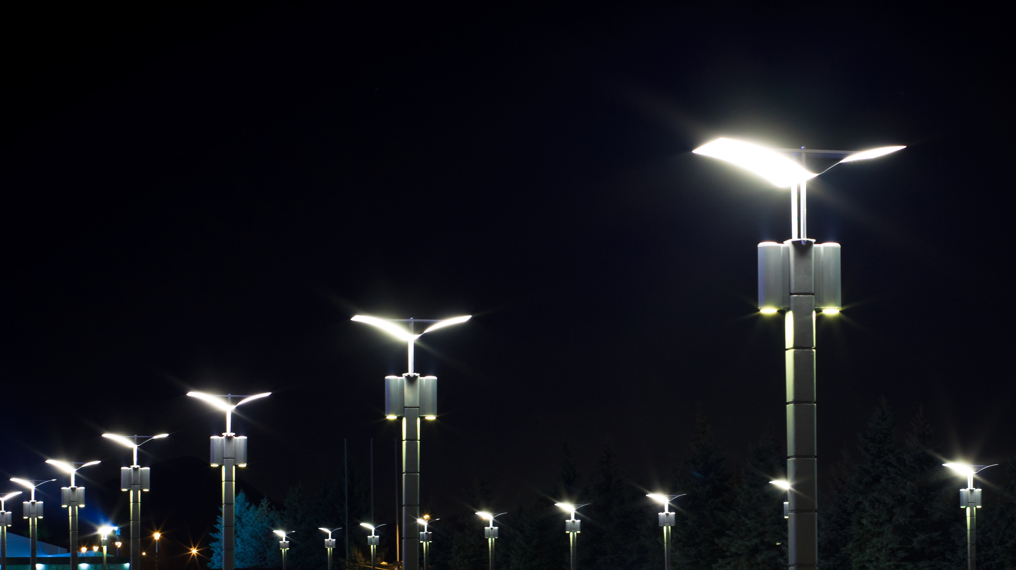 public Park infrastructure, night lighting
